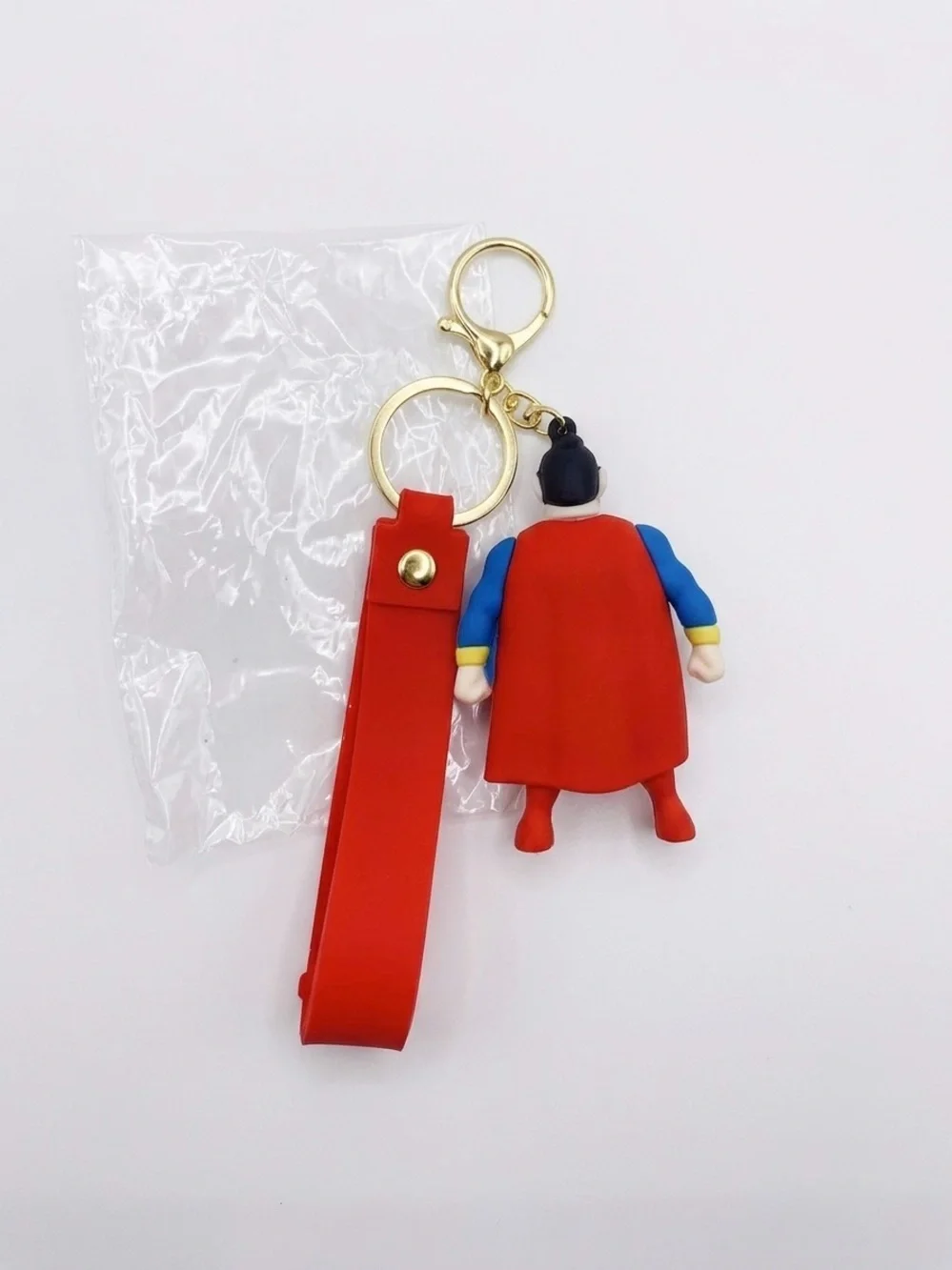 Superman Superhero Keyring Rubber Action Figure Keychain Bag Charm Toy Gift